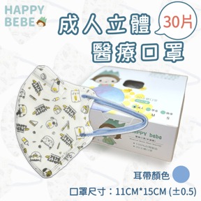 成人立體醫療口罩30片入(未滅菌)【一盒裝】